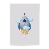 Rocket Ship Photographic Prints, Space Art, Kids Room Decor, Nursery Art, Boys Room Art, Outer Space Theme, Modern Wall Art - Tawshia